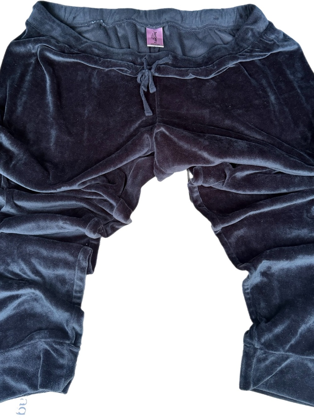 Juicy Couture Black Velour Drawstring Track Pants